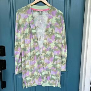 Camo Duster Sweater Isaac Mizrahi Live! NWOT XS